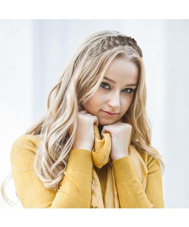 Qianyu Braided Headband 3 Strands Messy Classic Thick Wide Braided Synthetic Hair Braid Elastic White Covering Hair Band Teeth Non-slip Fashionable Hair Accessories for Women and Girls - Buy Online on GoSupps.com