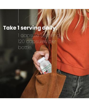 Magnesium Glycinate 500mg Capsules | High Absorption Chelated Formula | Pure Mineral Supplement for Men & Women | 120 Veggie Caps | Made In USA - Buy Online on GoSupps.com