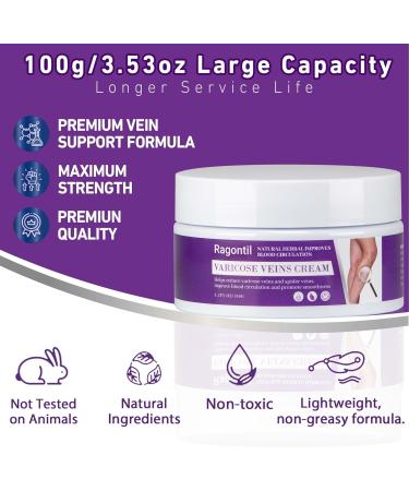 Varicose Vein Cream 3.53 Oz | Soothing Cream for Varicose & Spider Veins | Effective Relief for Legs - Buy Online on GoSupps.com