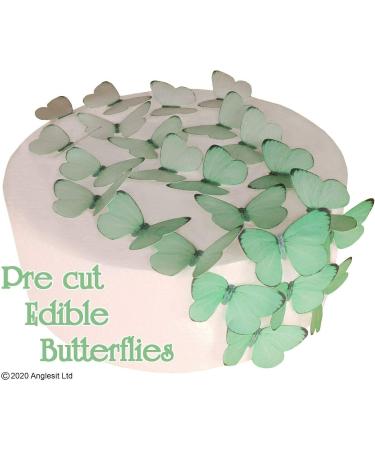 Pre-Cut Green Butterflies - Edible Rice/Wafer Paper for Cakes & Cupcakes | Perfect for Weddings Birthdays & Celebrations - Buy Online on GoSupps.com