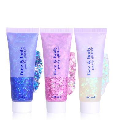 sularpek Sularpek Face Glitter 50ml Body Glitter Mermaid Sequin Makeup Liquid Gel Glitter for Festivals Parties Christmas and Easter