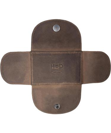 Handmade Leather Razor Case - Bourbon Brown Razor Accessories | Classic Grooming Kit (4.92x2.9x0.79 in) - Buy Online on GoSupps.com