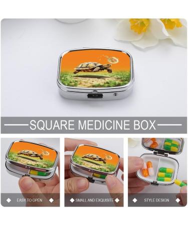 Decorative Tortoise Turtle Pill Box - 2 Compartment Portable Pill Organizer for Pocket or Purse - International Shipping - Buy Online on GoSupps.com