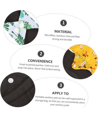 Hemoton 4Pcs Bamboo Charcoal Pad - Reusable Menstrual Cloth Pads for Women - Buy Online on GoSupps.com