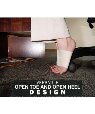 Physix Gear Sport Compression Socks for Plantar Fasciitis & Foot Vault Support - Beige Size S (1 Pair) - Optimal Orthopedic Solution - Buy Online on GoSupps.com