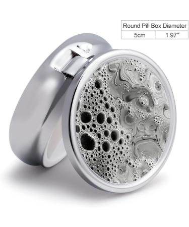 Travel Pill Box | 3 Compartment Portable Pill Organizer | Small Round Medicine Case with Water Drops Design - Buy Online on GoSupps.com