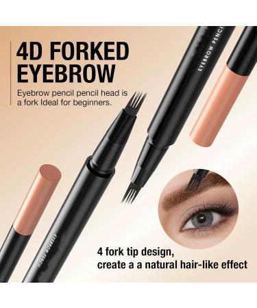  PCC PTYXIS Eyebrow Pencil - Waterproof Eyebrow Pencil with Fork Tip 3D Waterproof Micro-Pattern Eyebrow Contour Pen 4 Natural Long Lasting Fine Micro Brush (#3 1ml) - Buy Online on GoSupps.com