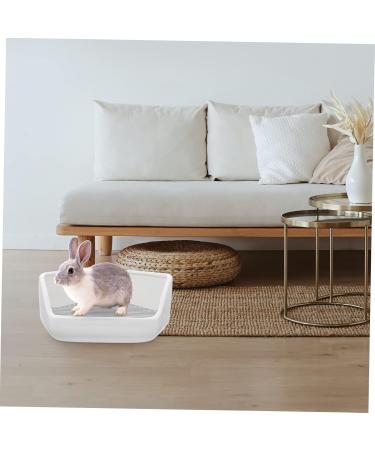 Yardwe Rabbit Toilet Rabbit Bedding Pet Toilet Bunny Bedding Rabbit Potty Hamster Potty Ceramics White 30X26X12.5cm White - Buy Online on GoSupps.com