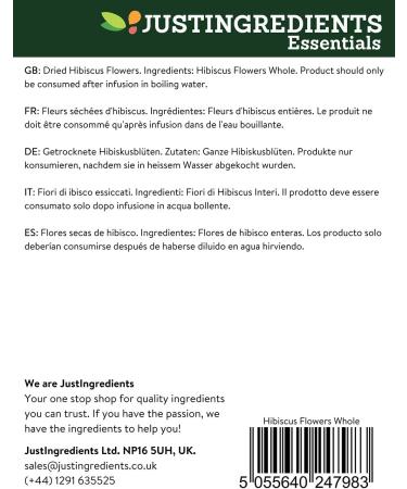 JustIngredients Essentials Hibiscus Flowers Whole 1 Kg - Buy Online on GoSupps.com