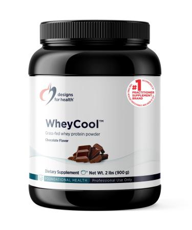 Designs for Health WheyCool - Grass Fed Whey Protein Powder Supplement with 20g Protein May Support Athletes Muscles + Energy - Non-GMO + Gluten-Free Chocolate (30 Servings / 900g) Chocolate 2 Pound (Pack of 1)