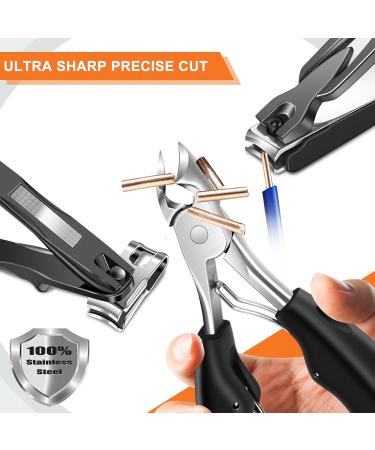 DRMODE Heavy Duty Toenail Clippers for Seniors | Wide Opening 360 Rotary Anti-Splash Clippers for Thick & Ingrown Nails | Best Toenail Care Tool for Men & Women - Buy Online on GoSupps.com