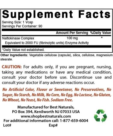 Best Naturals Nattokinase 2000 Fu 100 Mg 90 Veg Capsules (90 Count (Pack of 3)) - Buy Online on GoSupps.com