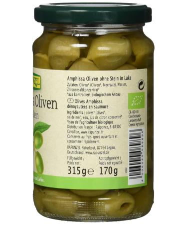 Buy Rapunzel Organic Amphissa Green Olives in Brine (315g) - Pitted Ideal for Cooking & Snacking - International Shipping Available - Buy Online on GoSupps.com