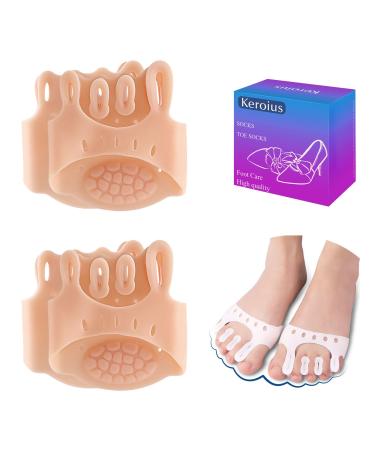 2 Pairs Metatarsal Pads Ball of Foot Cushions Honeycomb Fabric Forefoot Pads High Heel Insoles Soft and Breathable Toe Spacers for Women Men Feet Relief High Heel Insoles Beige