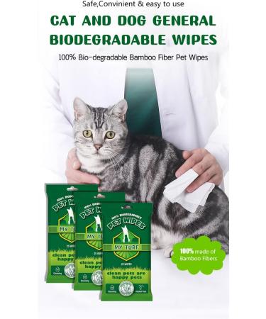 Buy My Turf Cleaning Towels for Dogs & Cats | Biodegradable Ear & Eye Towels | 25 Pack (15.2 x 20.3 cm) - Eco-Friendly Pet Care - Buy Online on GoSupps.com