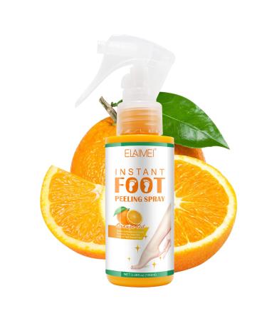 Foot Peel Spray Foot Peeling Spray Quickly Remove Calluses Dead Skin within Seconds Baby Soft Smooth Touch Feet-Men Women (Orange)