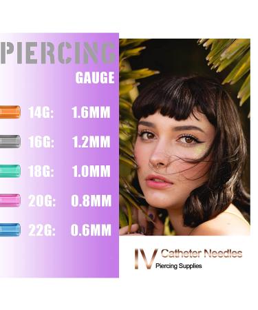 Stainless Steel 22G IV Catheter Needles - 5Pcs Piercing Kit for Ear Nose Lip Tongue Belly Navel Nipple Cartilage, Hollow Needles for Piercing - Buy Online on GoSupps.com
