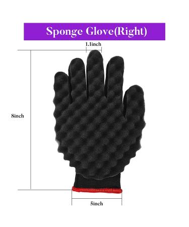 4-Pack Hair Sponge Set with Metal Hair Pick & Curl Sponge Glove - For Black Men Curls, Twists, Dreads, Locks, Afros, Coils - Buy Online on GoSupps.com
