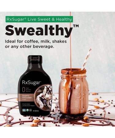 RxSugar Plant-Based Organic Chocolate Syrup 16 oz - 0 Sugar, 0 Net Carbs, Diabetes-Safe | Keto & Gluten-Free - Buy Online on GoSupps.com