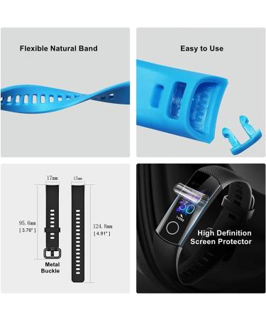 6 Pack Honor Band 5 Replacement Strap & 3 Pack Screen Protector - Compatible with Honor Band 5 Fitness Tracker - Buy Online on GoSupps.com
