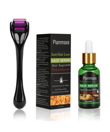 Plammaxs Dermaroller Set Microneedling with Hair Growth Serum Anti Hair Loss Hair Warming 0.5mm Professional Titan needles Skin roller for new hair growth stimulates