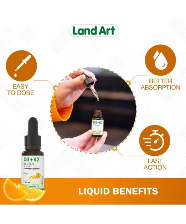 Certified Organic Vitamin D3 & K2 (MK7-Natto) - 490 Drops- Support Your Bones Immune System - Non-GMO - Gluten Free - Made in Canada (13.5 ml (Pack of 1)) - Buy Online on GoSupps.com