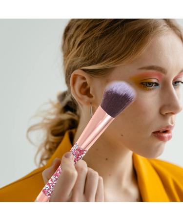 Premium Rhinestone Makeup Brush Set - Synthetic Foundation Powder Concealers & Eye Shadows | Professional Beauty Tools with Bag - Buy Online on GoSupps.com
