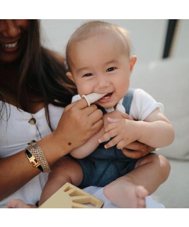 Mushie Baby Finger Toothbrushes - Set of 2 | Soft Silicone First Toothbrush for Babies | Soothes Irritated Gums | Food-Grade Material | Soft Lilac/Ivory - Buy Online on GoSupps.com