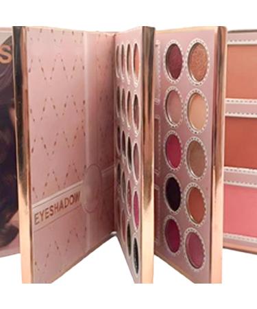 Makeup Palette Bookstyle Multifunctional Cosmetic Set | Eyeshadow Blush Highlighter Concealer Matte & Shimmering Pearlescent Shades | Professional Bride Artist Kit - Buy Online on GoSupps.com