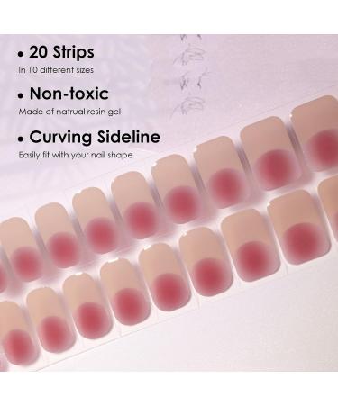 Semi Cured Gel Nail Strips - 20 High-Quality Self-Adhesive Wraps for French Manicure - Blush French Tips Included - Buy Online on GoSupps.com