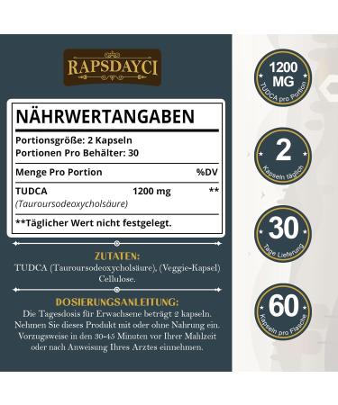 TUDCA Ultra-Strength (1200mg Per Serving) 60 Softgels - Tauroursodeoxycholic Acid Bile Salts Liver Supplement | Non-GMO Gl - Buy Online on GoSupps.com