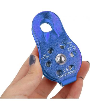 26KN Climbing Pulley - Aluminum Alloy Wheel Swivel Block for 12mm Rope - Ideal for Climbing & Rescue - Blue - Buy Online on GoSupps.com