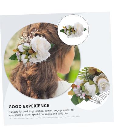 MAGICLULU Bridal Hair Accessories Bridal Hair Comb Hair Side Comb Women Hair Comb Hair Ornament Bridal Headpiece Hair Decoration Flower Shape Hair Decor Silk Flower Wedding Hair Stick Bride - Buy Online on GoSupps.com