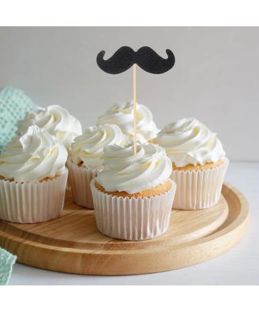 Hoement 40pcs mustache cupcake toppers fake mustache gender reveal cupcake toppers mustache party decorations cake decor de bautizo para ni o baby paper cup - Buy Online on GoSupps.com
