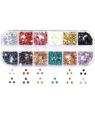 FEIlei 12 Grids 3D Nail Jewelry Nail Art Studs Shiny Diamond Crystal Gems Rhinestones - Buy Online on GoSupps.com