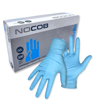 NOCOB Nitrile Gloves Disposable Gloves No Latex Rubber or Powder 100pcs or 1000pcs Blue Gloves for Aestheticians Cleaning Large 1000