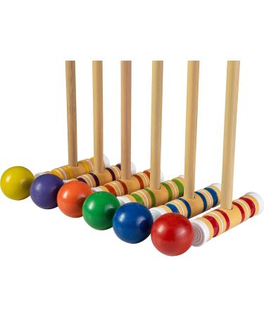 Hey! Play! Wooden Croquet Set - Deluxe Outdoor Sports Game with Carrying Case for Family Fun - 6 Players - Buy Online on GoSupps.com