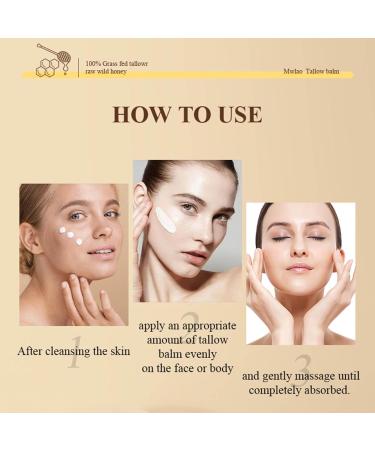  G n rique Beef Tallow for Skin Beef Tallow Moisturizing Cream Skin Care Honey Balm Body Moisturizer for Suitable for All Skin Types 60g (2Pcs A) - Buy Online on GoSupps.com