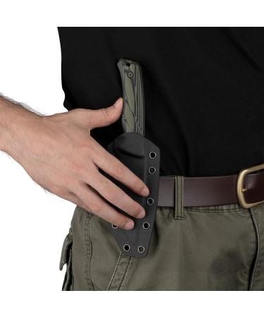 Oknife Fortitude Hunting Knife - D2 Blade Full Tang G10 Handle Survival & Bushcraft Knife with Clip for Camping & Hunting - Buy Online on GoSupps.com