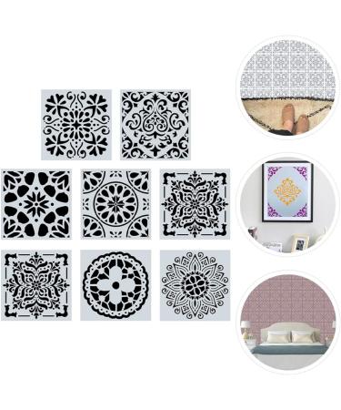 NUOBESTY 8pcs Diy Template Ruler Scrapbook Diy Drawing Stencils Spray Flowers Templates Letter Drawing Tool - Buy Online on GoSupps.com