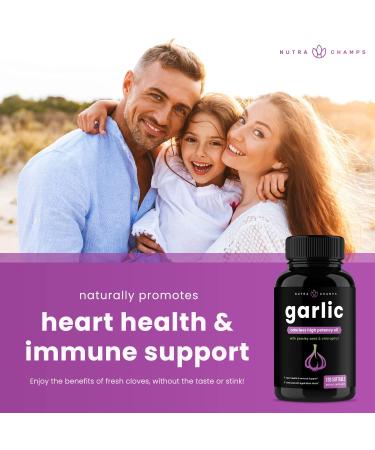 1000mg Odorless Garlic Pills: Immune & Heart Support Supplement with Parsley & Black Garlic Extract - Extra Strength Softgels - Buy Online on GoSupps.com