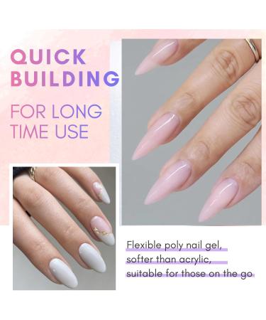 Makartt Poly Nail Gel Set - Gel Builder Spring Pink White Gel Nail Extension Kit Nail Strengthener 3D DIY Nail Art Design French Manicure Home Salon Clear+le Corail - Buy Online on GoSupps.com