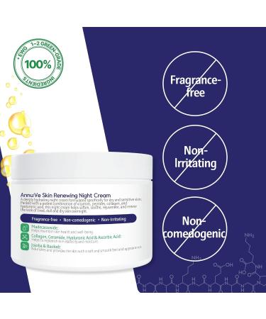 Skin Renewing Night Cream for Sensitive Skin | Madecassoside Collagen Ceramide & Hyaluronic Acid | 3.3 OZ | Best International Shipping - Buy Online on GoSupps.com