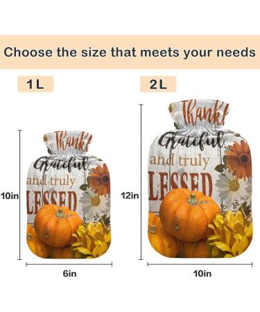 NAANLE Festive Thanksgiving Pumpkin Hot Water Bottle - 1L for Bed & Hand/Foot Warmth Relief | MITEVED Transparent Design - Buy Online on GoSupps.com