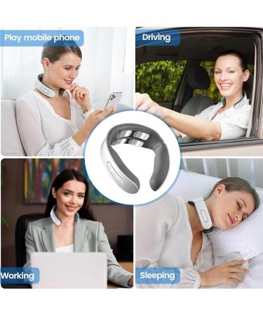 Wireless Electric Neck Massage Device with Heat 6 Modes 9 Intensity Levels 4-Head Pulse for Pain Relief - Buy Online on GoSupps.com