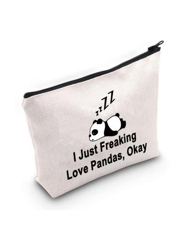 Pandas animal make-up bag pandas bear animal lover gift i just freaking love pandas okay cosmetic bag gifts for pandas keeper u.pandas ok