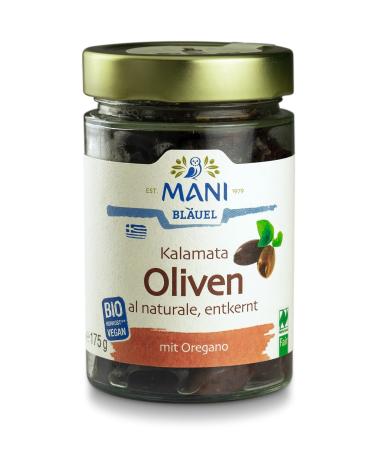 MANI Kalamata olives al naturale pitted organic pack of 3 (3 x 175 g)