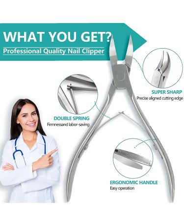 Professional Stainless Steel Toenail Clippers for Thick and Ingrown Nails - Sharp Curved Blade Nail Cutter for Men, Women, and Adults - Buy Online on GoSupps.com