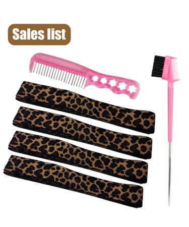 Glitter Elastic Lace Melting Bands for Wig Making - Leopard Print 4pcs - Buy Online on GoSupps.com