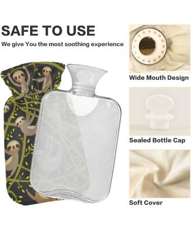 Funny Sweet Sloth Heat Bottle with Cover - 2L Hot Water Bag for Pain Relief - Perfect for Children & Adults - International Shipping Available - Buy Online on GoSupps.com